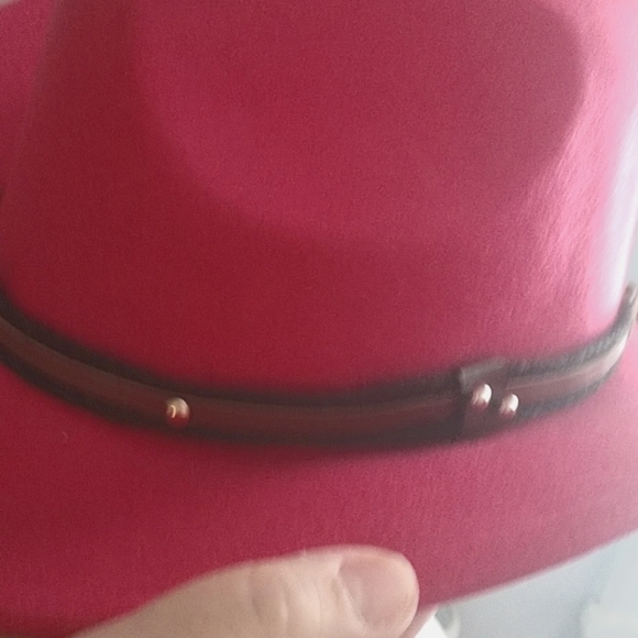 New Pink Unisex Western Cowboy Outback Boho Hat with Steer Head Tie Band - Picture 4 of 13